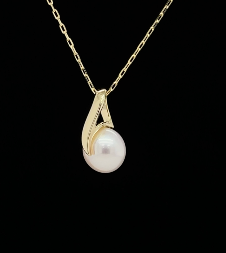 Load image into Gallery viewer, Pearl and Gold Ribbon Necklace
