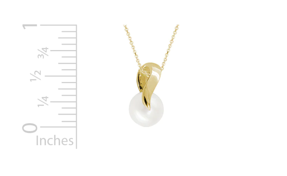 Pearl and Gold Ribbon Necklace