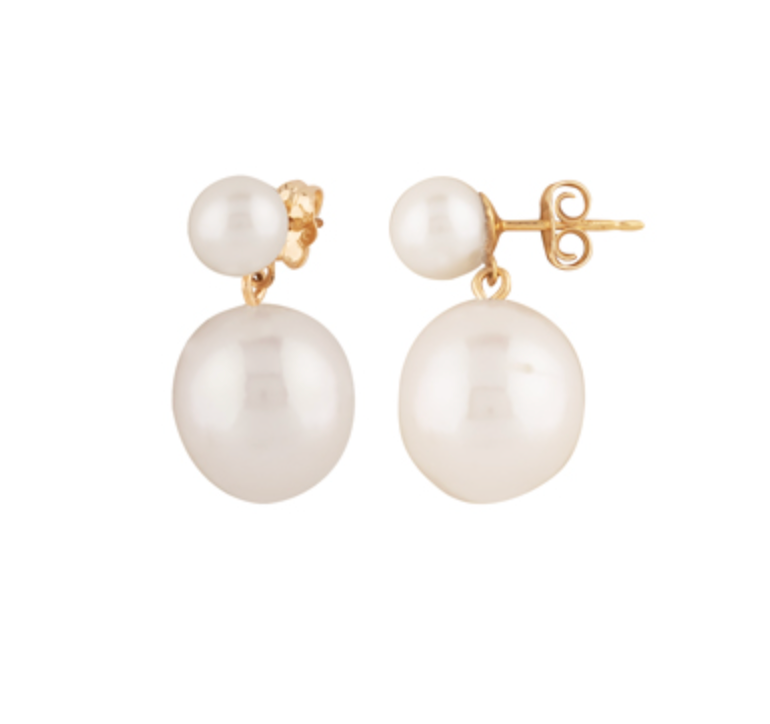 Baroque Pearl Post Drop Earrings