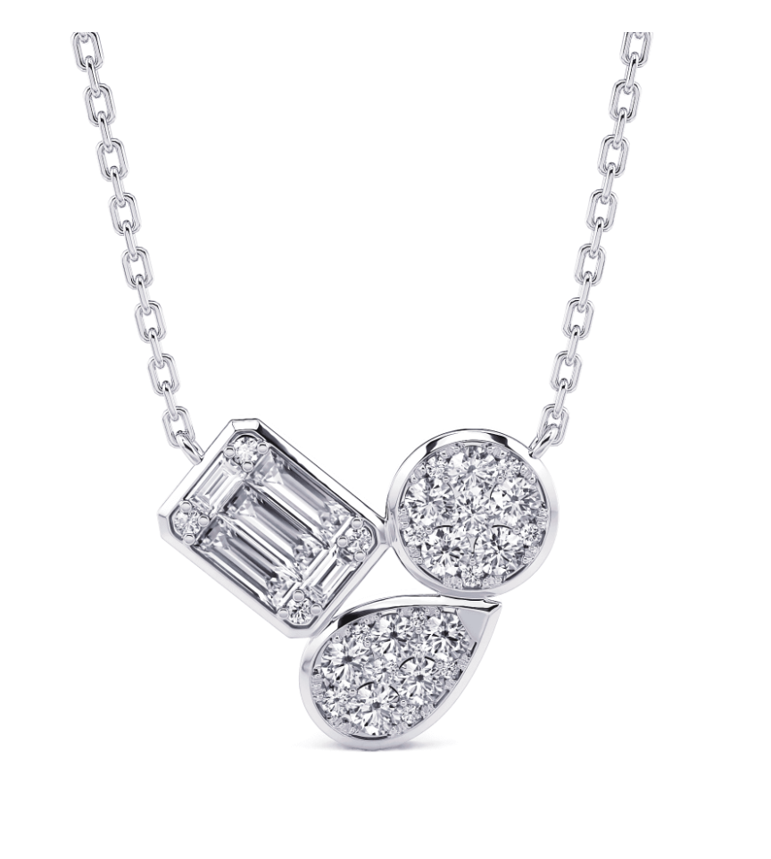 Diamond Shape Cluster Necklace
