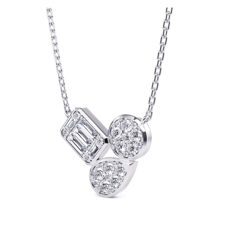 Load image into Gallery viewer, Diamond Shape Cluster Necklace
