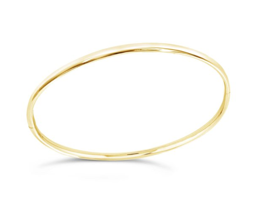 Stackable Gold Hinged Bangle in 14k Yellow Gold - 3mm width