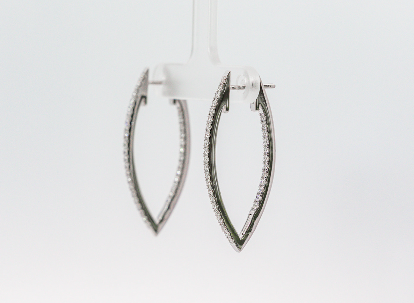Diamond Pointed Inside Outside Hoops with .50 ctw