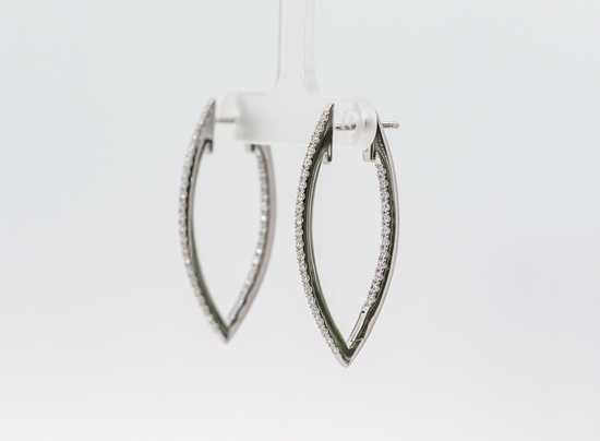 Diamond Pointed Inside Outside Hoops with .50 ctw