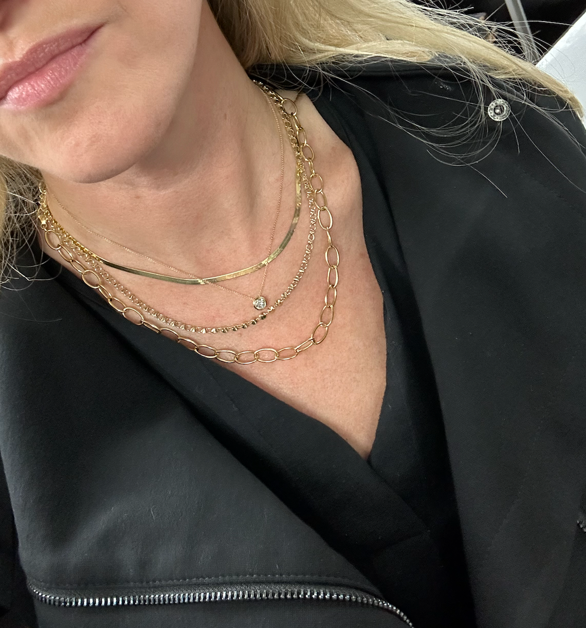 Half Carat Bezel Set Diamond Necklace