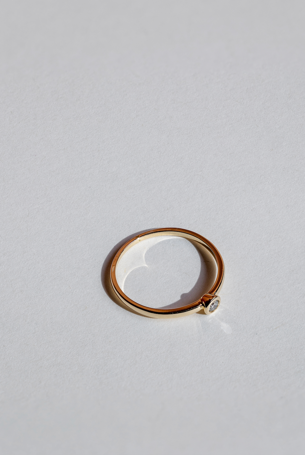 Petite Diamond Bezel Set Stackable Ring