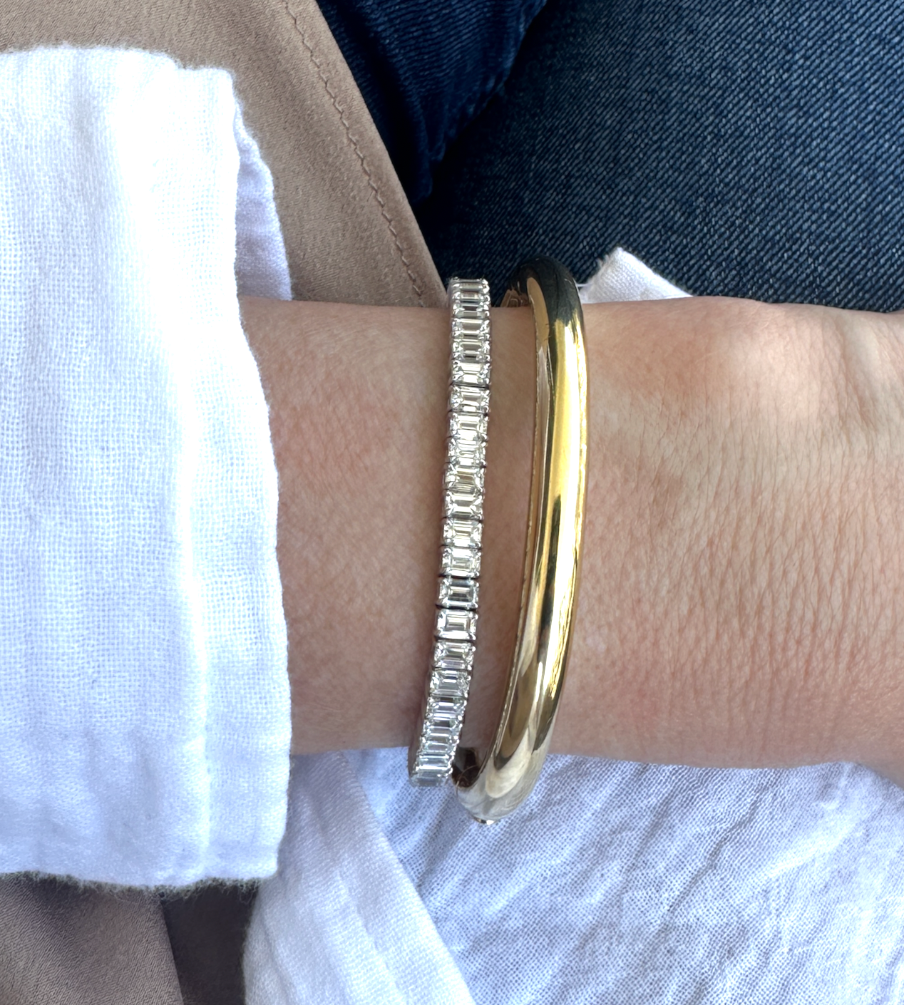 Emerald Cut Diamond Tennis Bracelet - 11.82 ctw