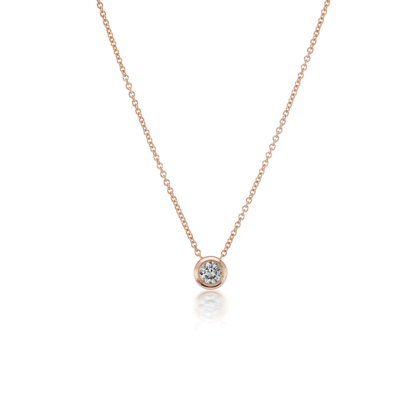 Quarter Carat Diamond Solitaire Bezel Necklace