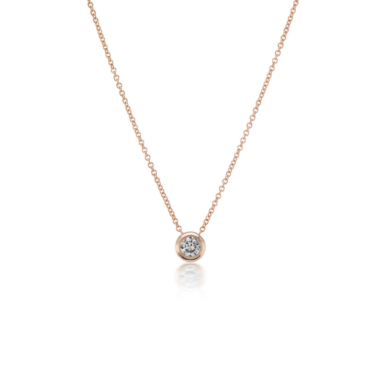 Quarter Carat Diamond Solitaire Bezel Necklace