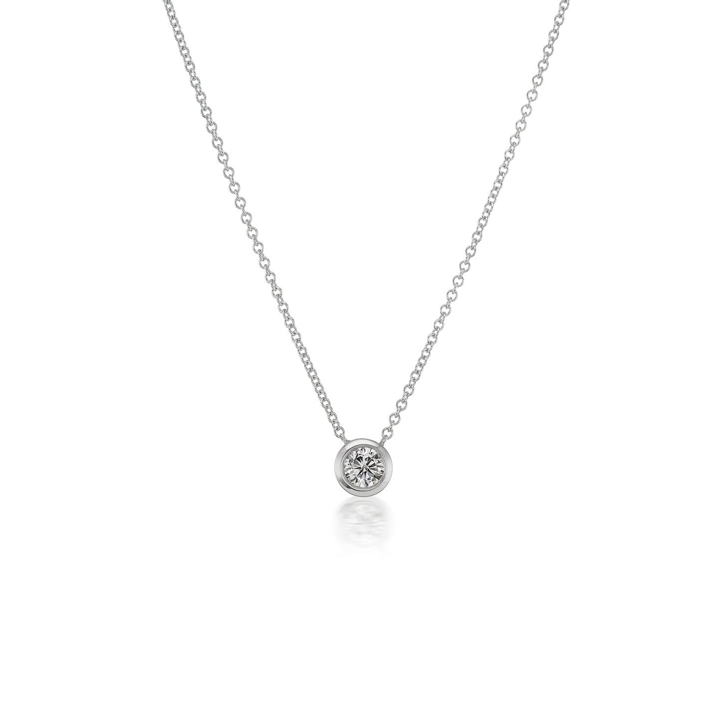 Quarter Carat Diamond Solitaire Bezel Necklace