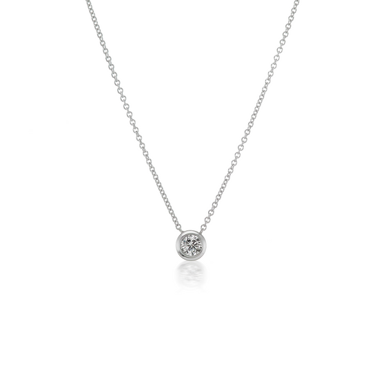 Quarter Carat Diamond Solitaire Bezel Necklace
