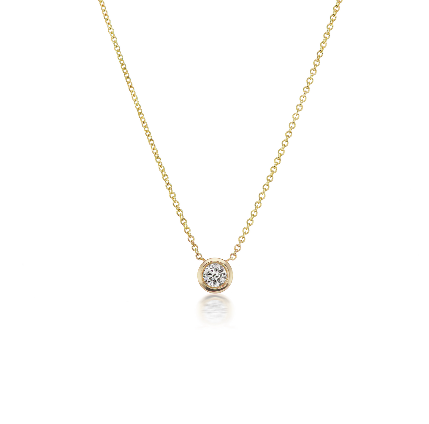 Quarter Carat Diamond Solitaire Bezel Necklace Kyla Donell