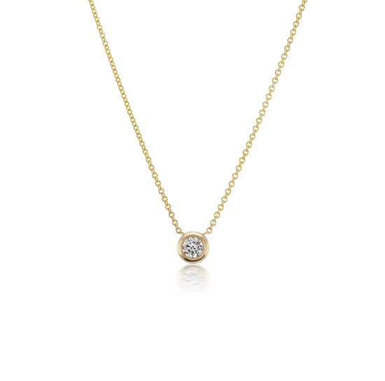 Quarter Carat Diamond Solitaire Bezel Necklace