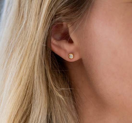 Diamond Domed Bezel Studs