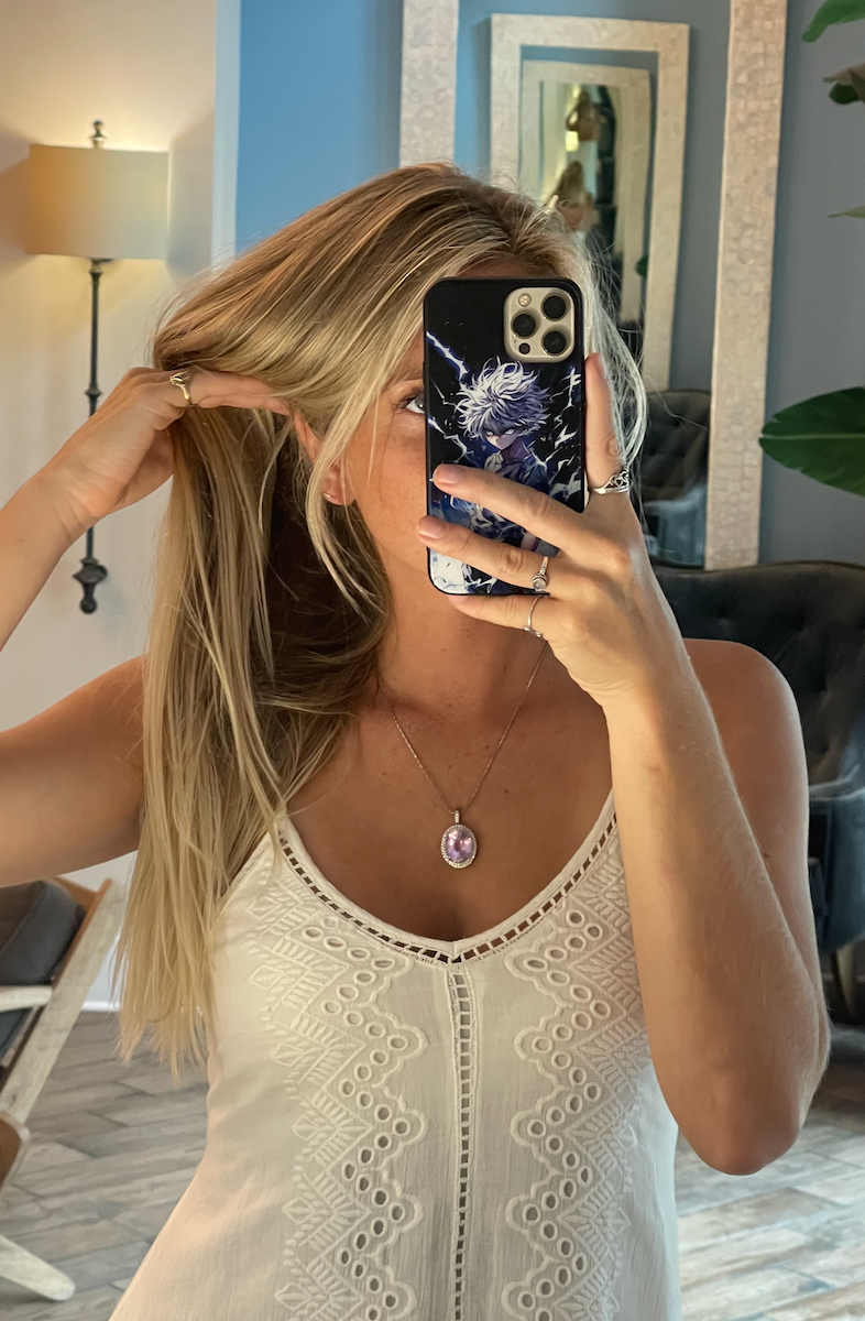 Kunzite Gemstone and Diamond Necklace