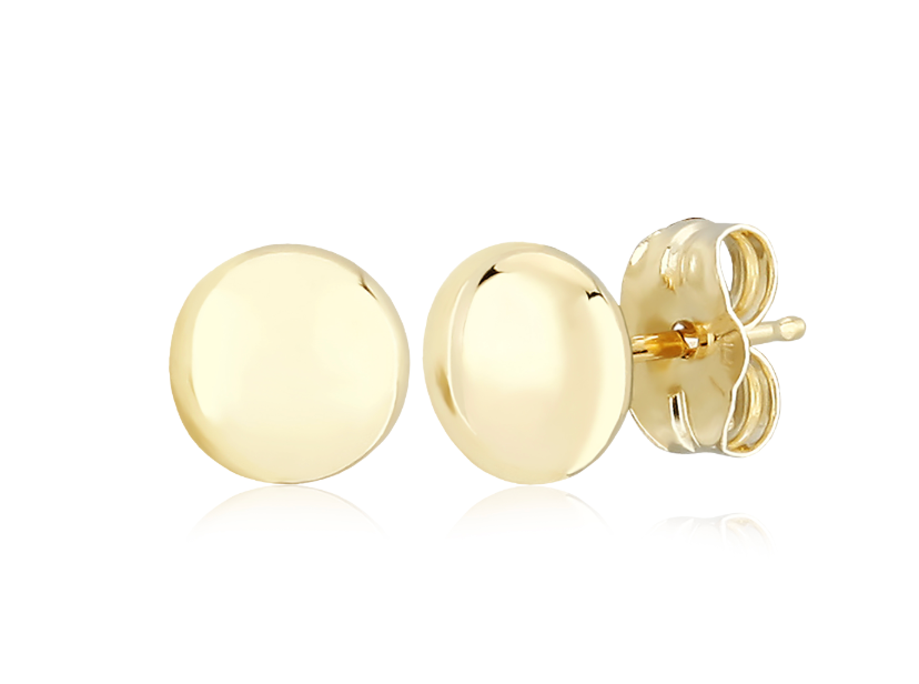 Flat Ball Stud in 14k Yellow Gold