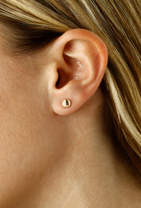 Flat Ball Stud in 14k Yellow Gold