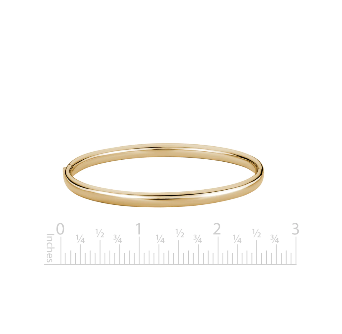 Stackable Rounded Hinged Bangle in 14k Yellow Gold - 5mm width
