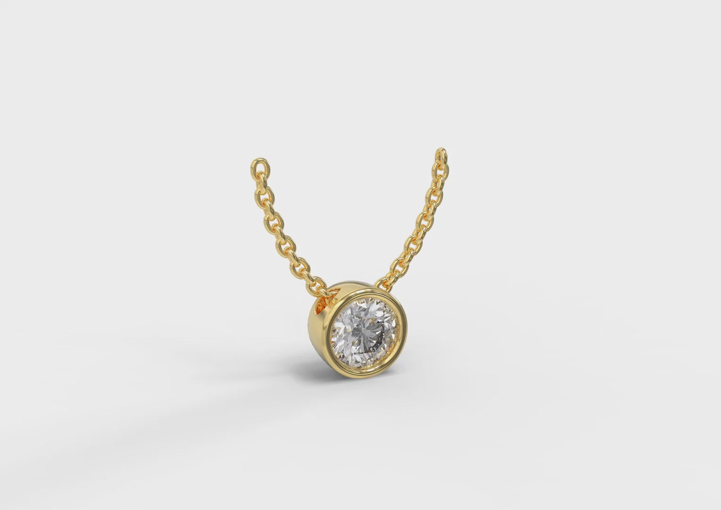 Load and play video in Gallery viewer, Half Carat Bezel Set Diamond Necklace
