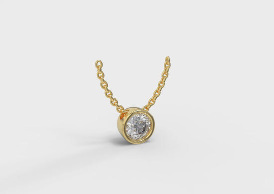 Load and play video in Gallery viewer, Half Carat Bezel Set Diamond Necklace

