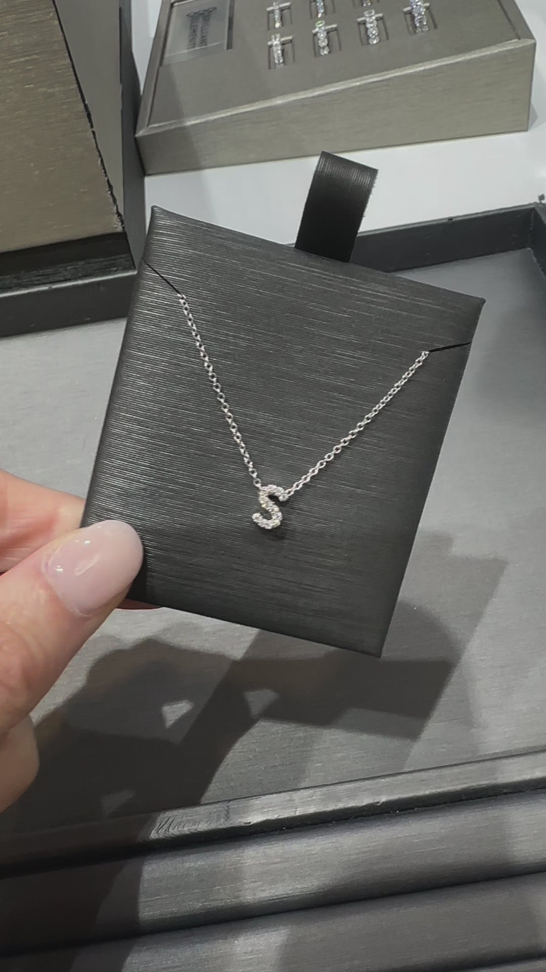 Load and play video in Gallery viewer, Petite Initial Diamond Necklace
