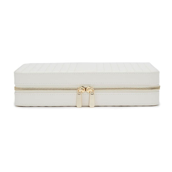 Load image into Gallery viewer, White Leather Large Travel Jewelry Case
