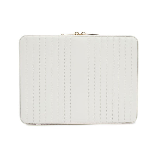 Load image into Gallery viewer, White Leather Large Travel Jewelry Case
