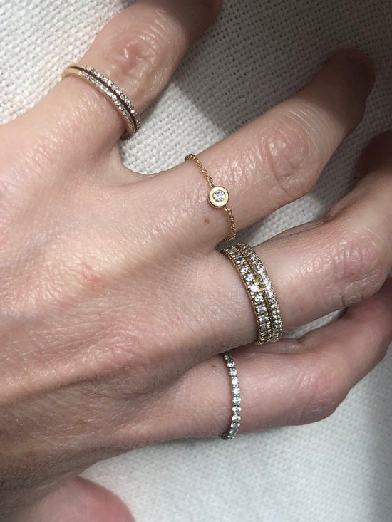 Diamond Bezel Chain Ring