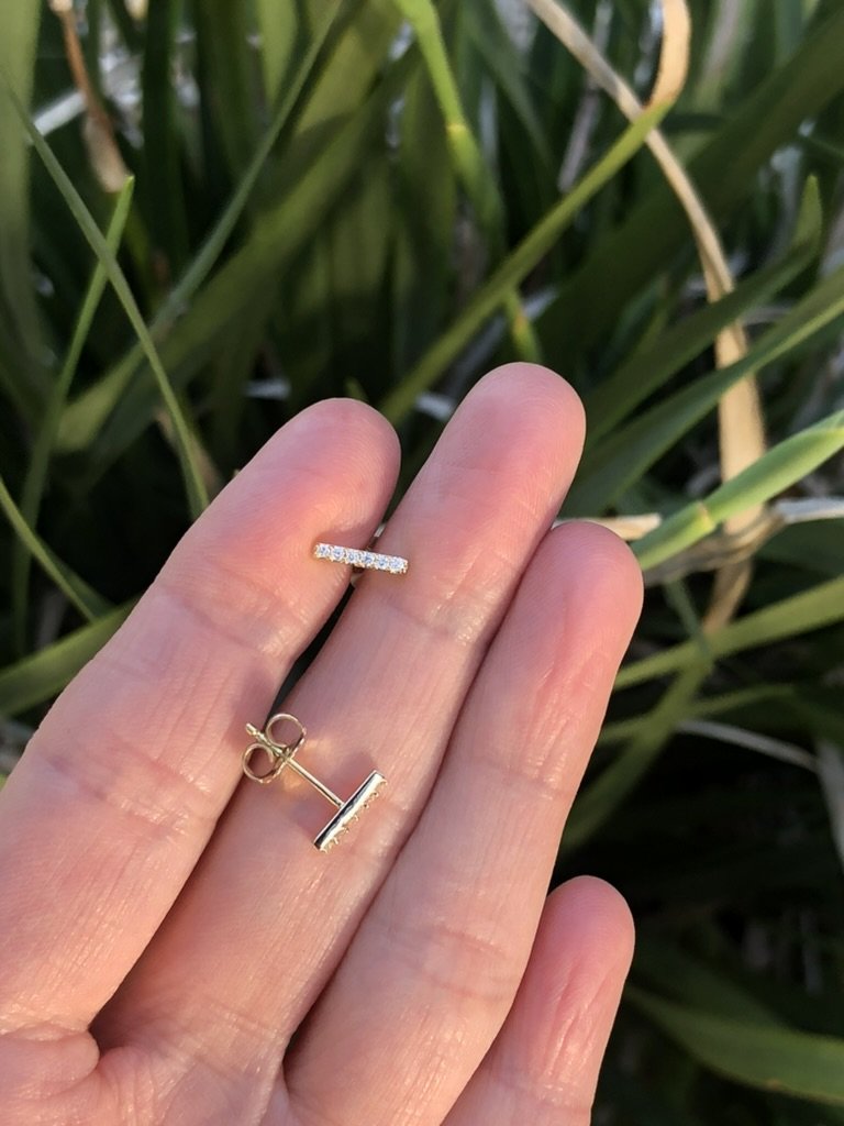 Diamond Bar Earrings