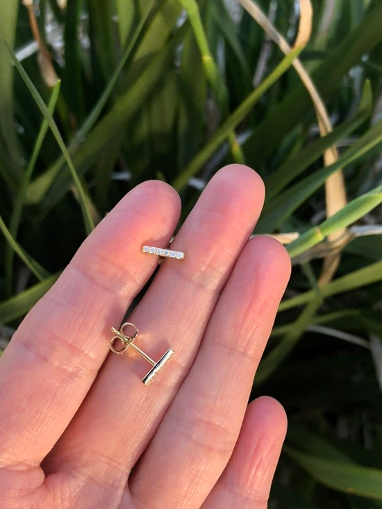 Diamond Bar Earrings