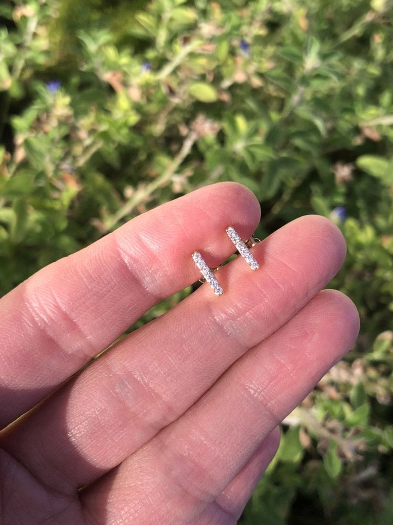 Diamond Bar Earrings