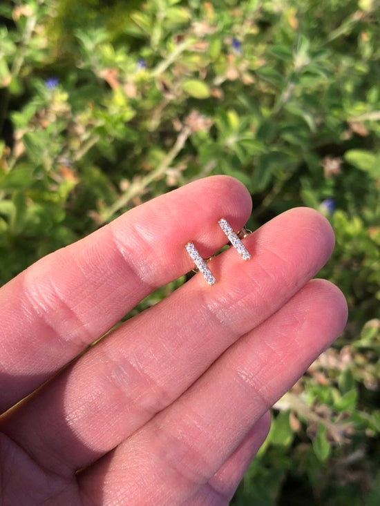 Diamond Bar Earrings