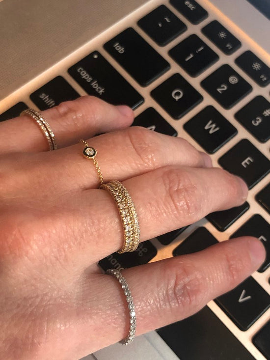 Diamond Bezel Chain Ring
