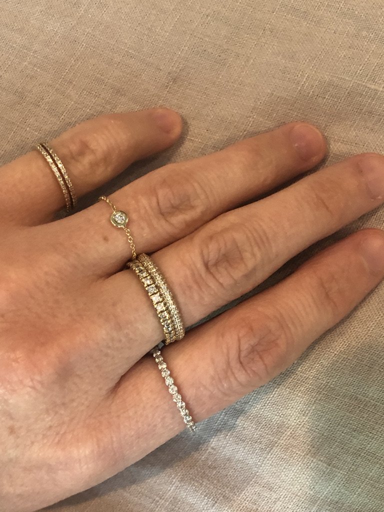 Diamond Bezel Chain Ring
