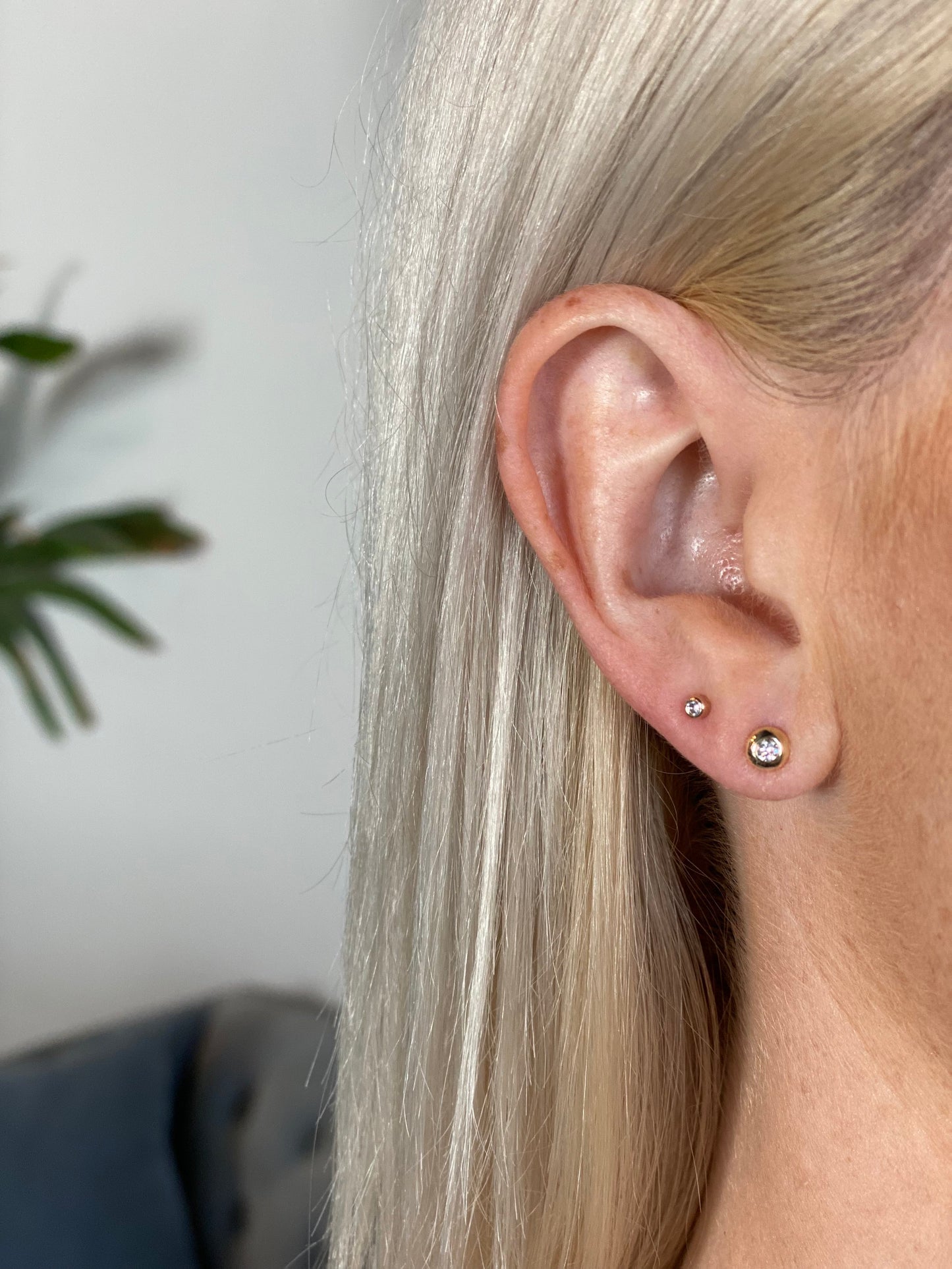 Diamond Domed Bezel Studs
