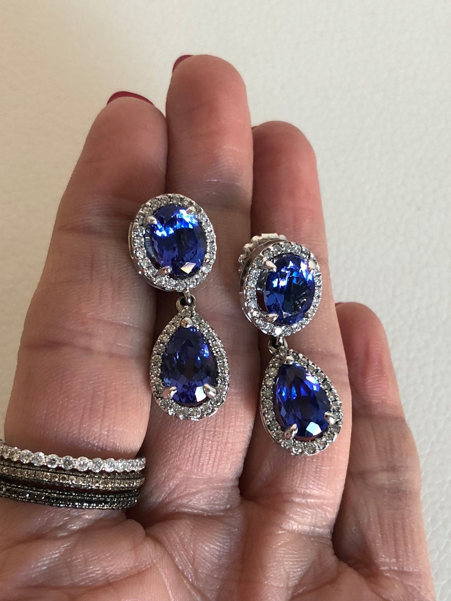 Tanzanite Diamond Halo Earrings