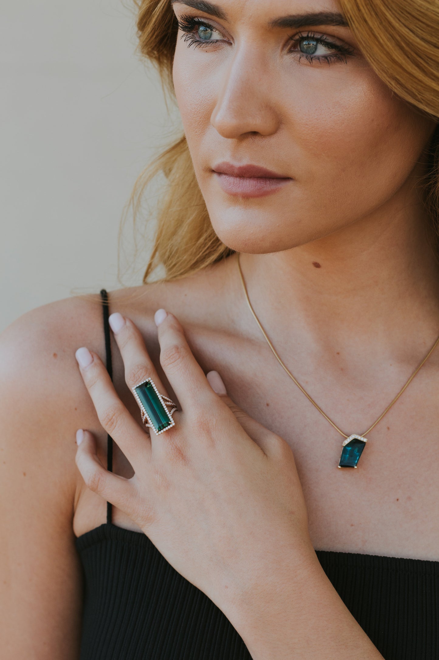 Brazilian Green Tourmaline Modern Necklace