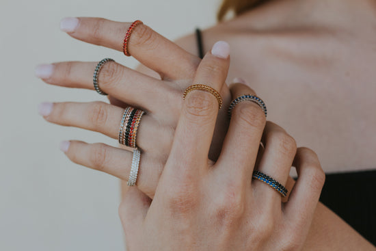 Lavender Sapphire Stackable Eternity Band set in 18kt Rose Gold