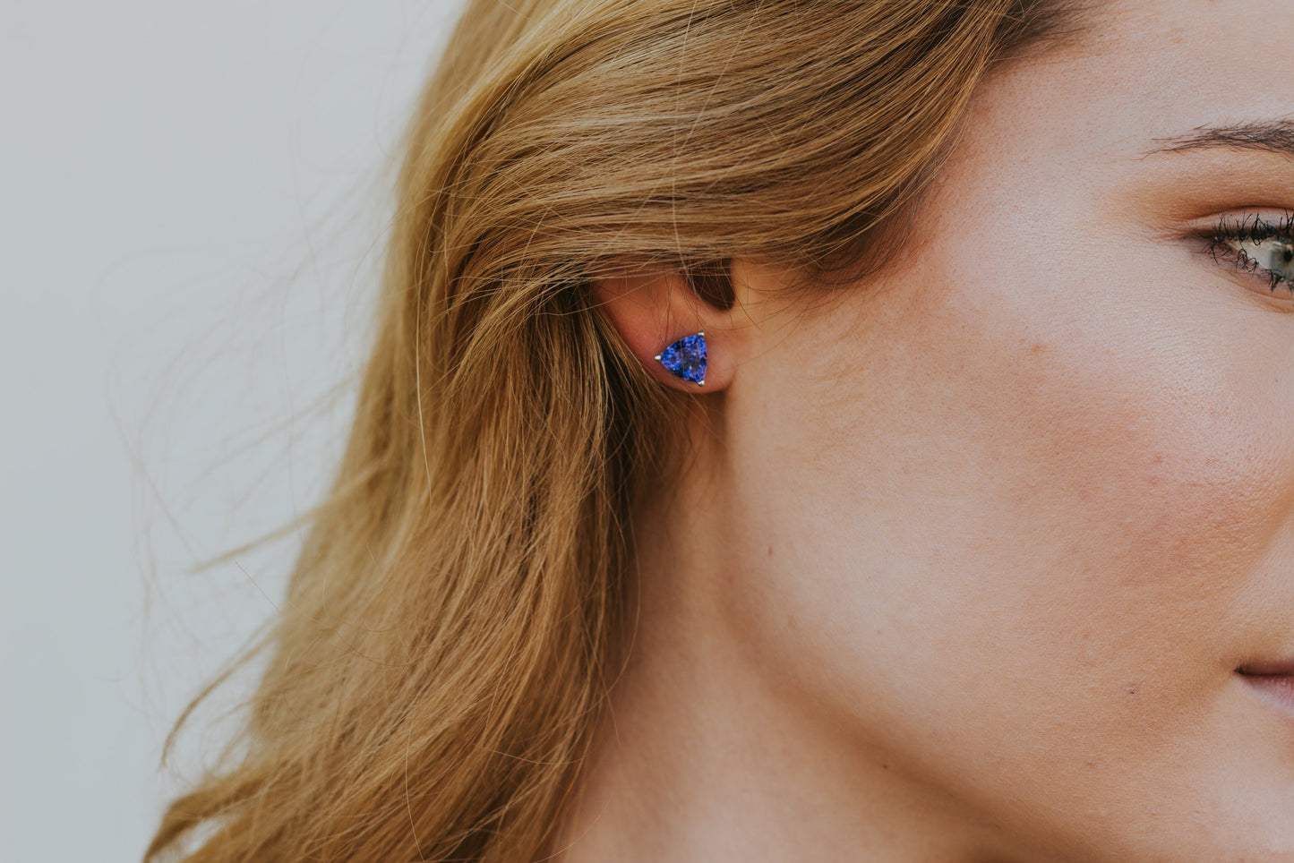 Tanzanite Trillion Stud Earrings - 5.94 ctw
