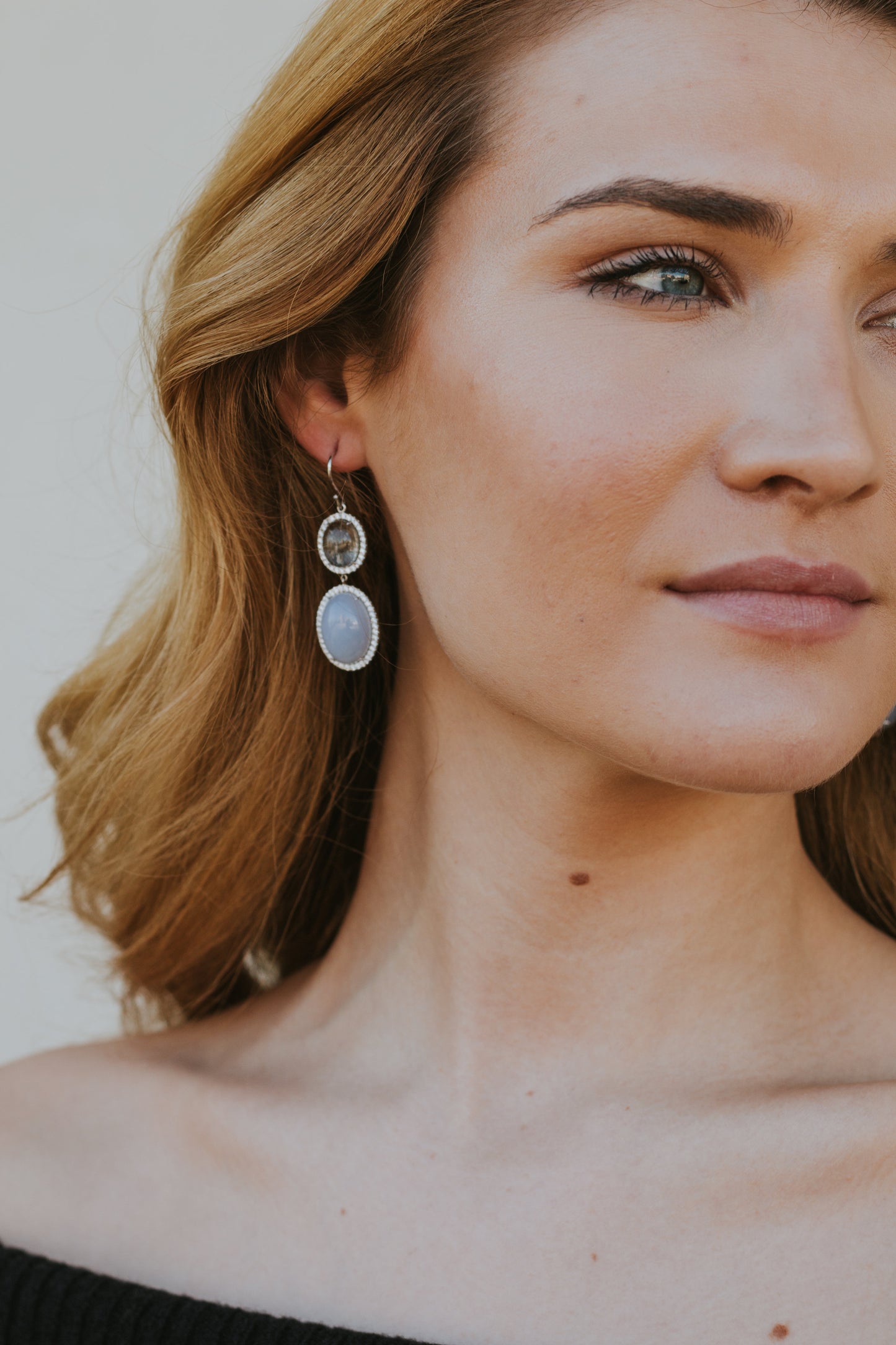 Chalcedony and Diamond Drops