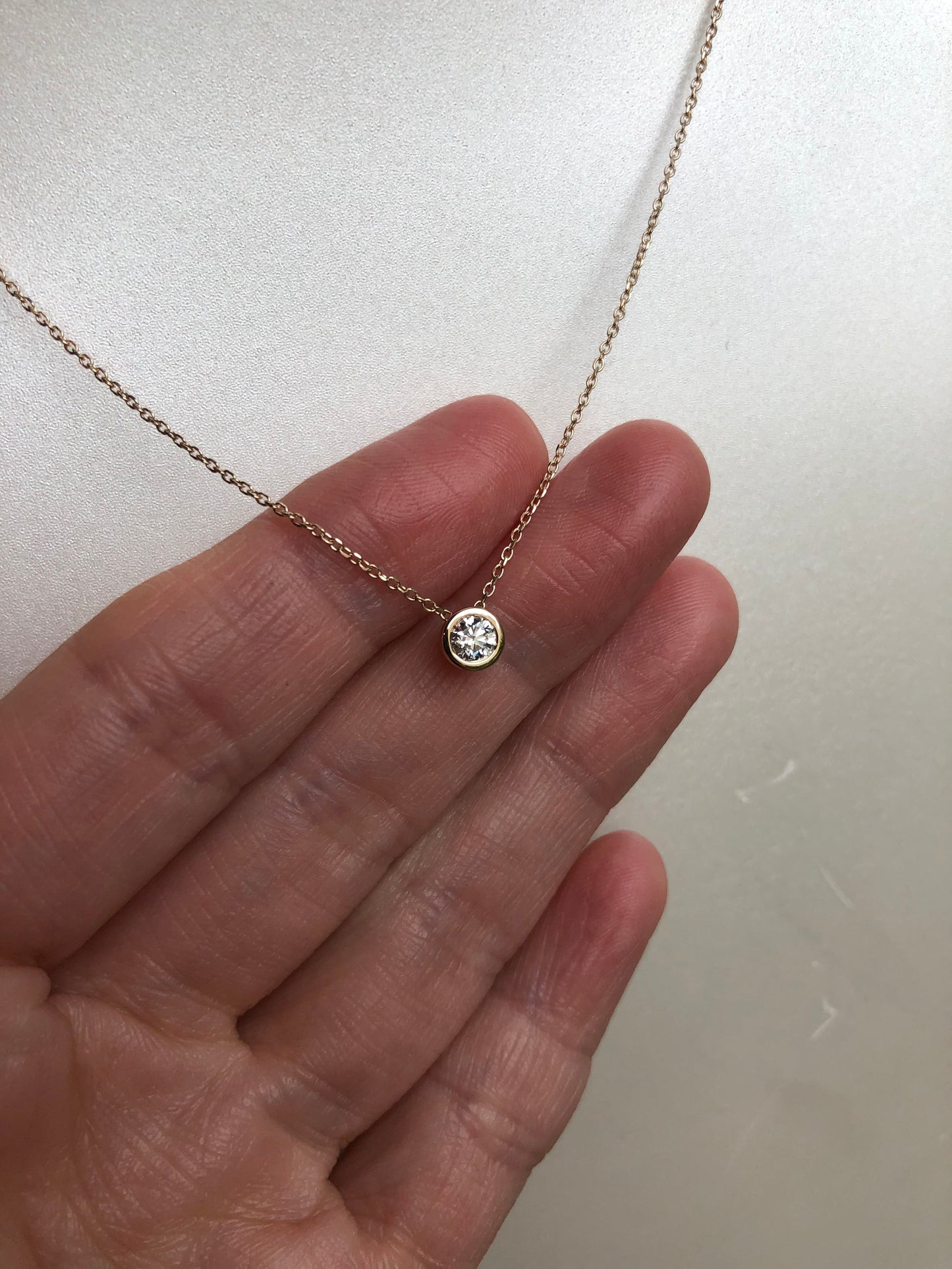 Quarter Carat Diamond Solitaire Bezel Necklace Kyla Donell