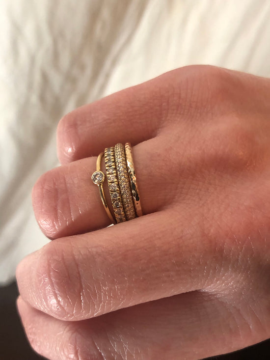 Petite Diamond Bezel Set Stackable Ring