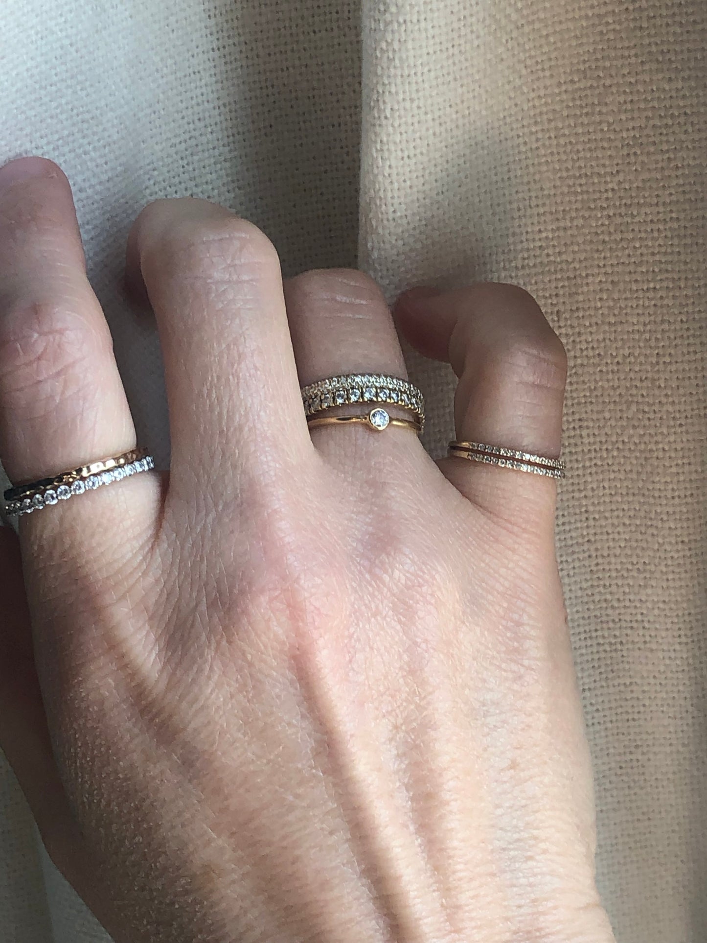 Petite Diamond Bezel Set Stackable Ring