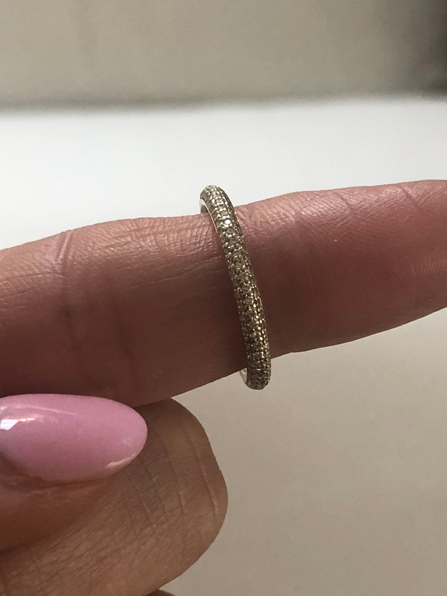 Diamond 3 Row Eternity Pave Stackable Band in 18k - White or Yellow Gold