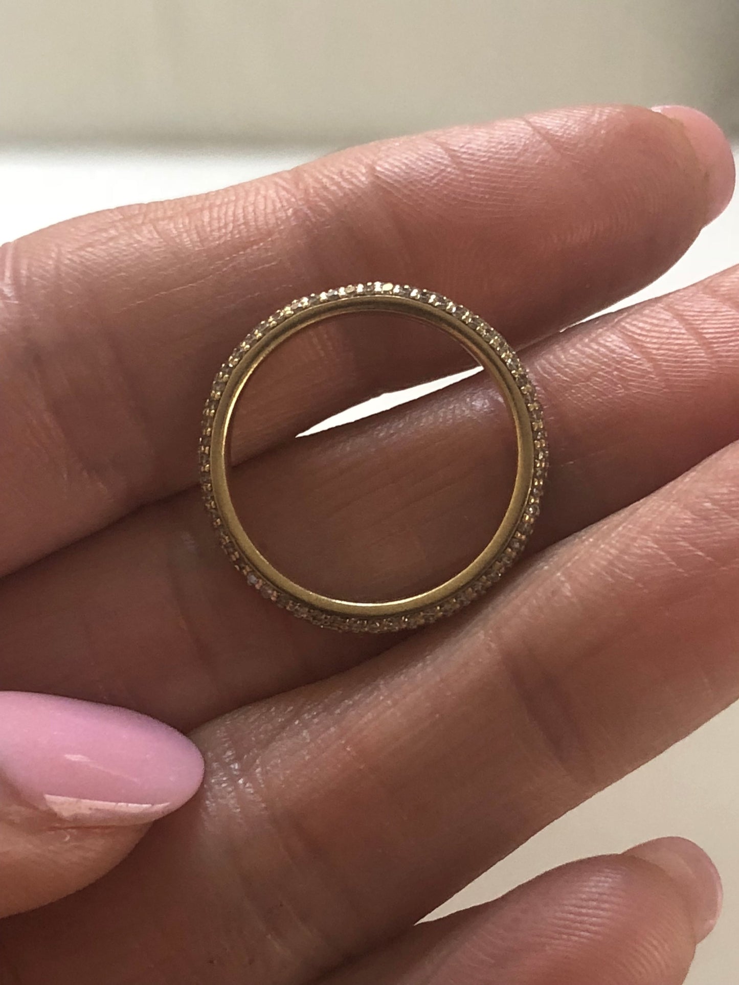 Diamond 3 Row Eternity Pave Stackable Band in 18k - White or Yellow Gold