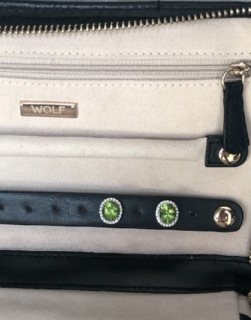 Peridot and Diamond Stud Earrings