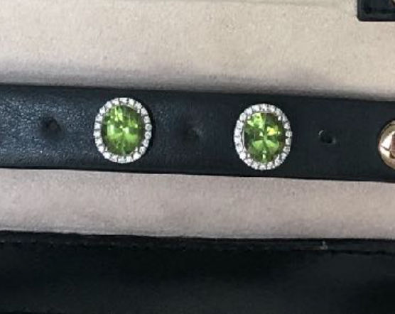Peridot and Diamond Stud Earrings