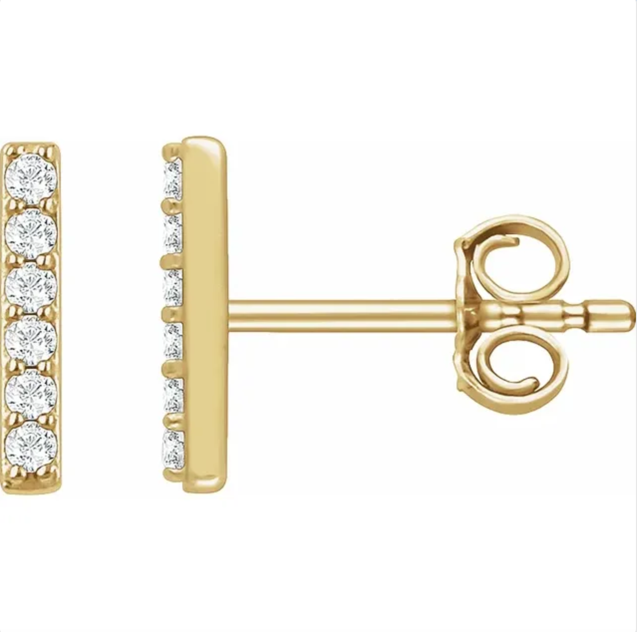 Diamond Bar Earrings