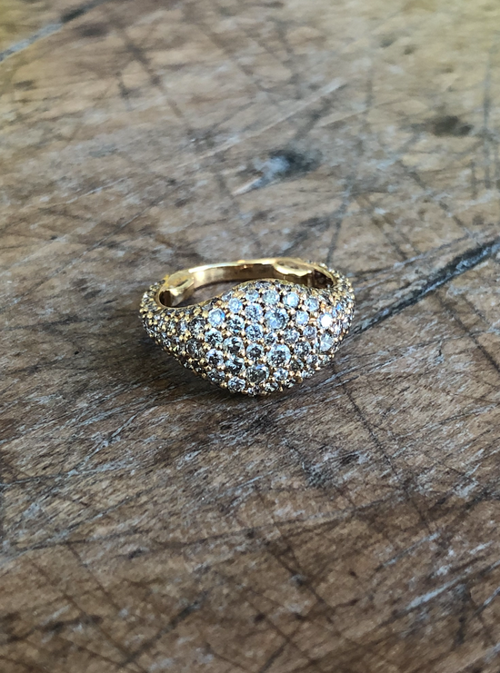 Diamond pave pinky online ring