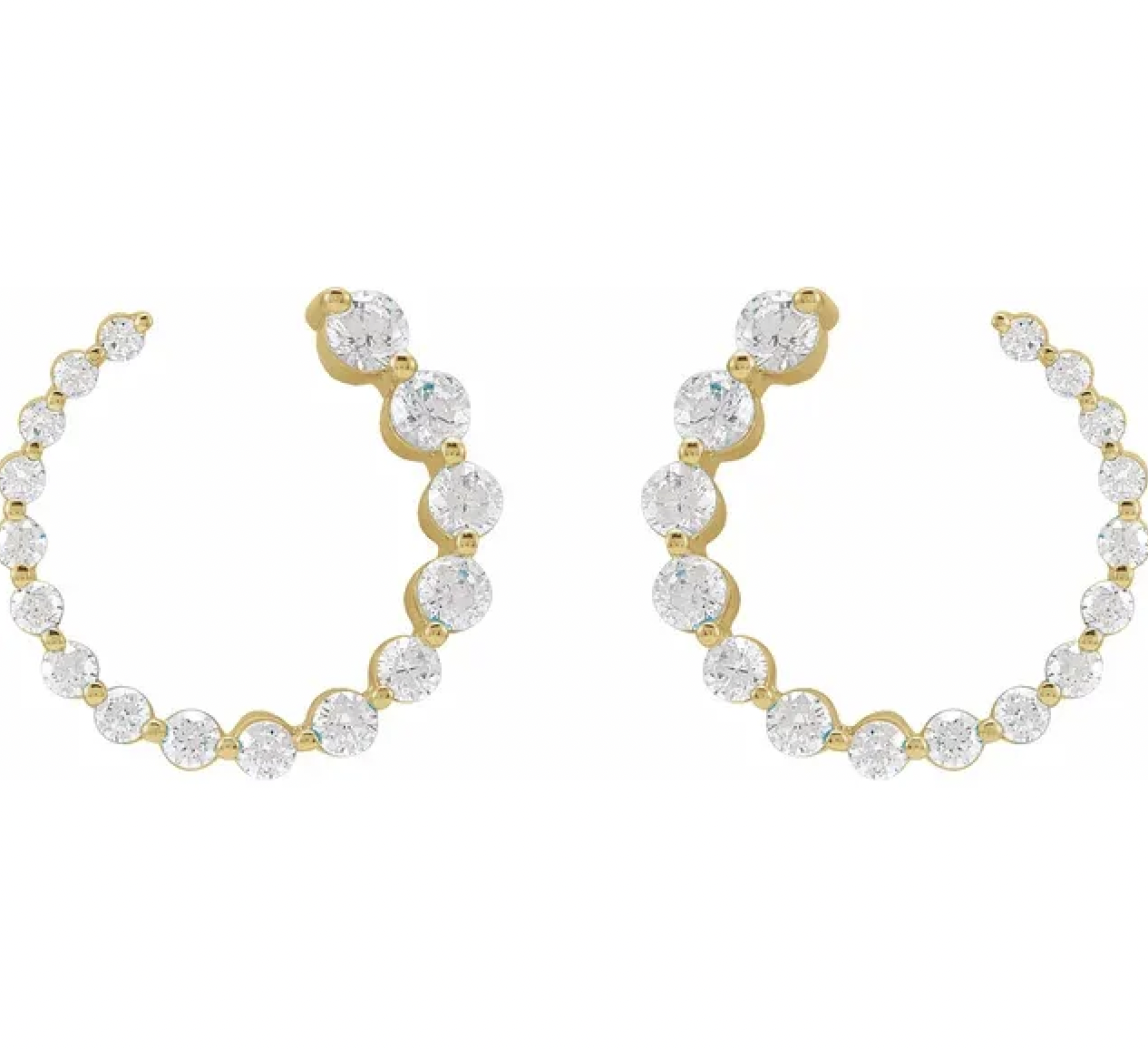 Diamond Sideways Hoops with Lab Grown Diamonds